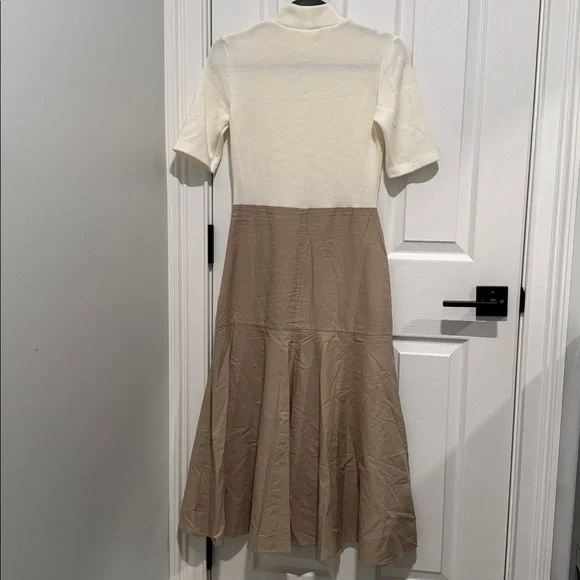 Zara Cream and Tan Midi Dress - Picture 4 of 4